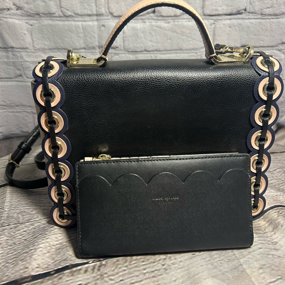 Kate Spade Black Leather Handbag & Wallet